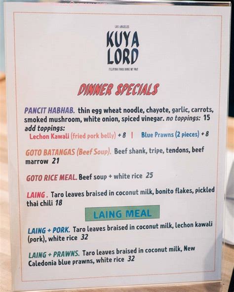kuya lord|kuya lord menu.